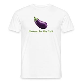 Gesegnet sei die Frucht – Spaß-Shirt! - Männer T-Shirt - Weiß - Vorne - AI Model Male 178 dark (178cm)
