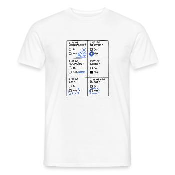 "Hast du die Nase voll? Nein..." – Lustige flämische T-Shirts - Männer T-Shirt - Weiß - Vorne - AI Model Male 178 dark (178cm)