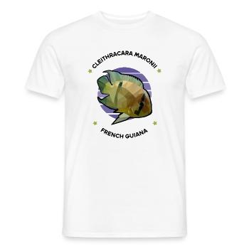 maronibuntbarsch im polygonstil Emblem - Männer T-Shirt - Weiß - Vorne - AI Model Male 178 dark (178cm)
