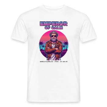 Marcus Aurelius – Emperor of Calm - Männer T-Shirt - Weiß - Vorne - AI Model Male 178 dark (178cm)