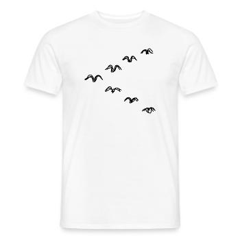 Zugvögel handgezeichnet - Männer T-Shirt - Weiß - Vorne - AI Model Male 178 dark (178cm)