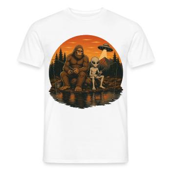 Bigfoot Alien Wandern - Männer T-Shirt - Weiß - Vorne - AI Model Male 178 dark (178cm)