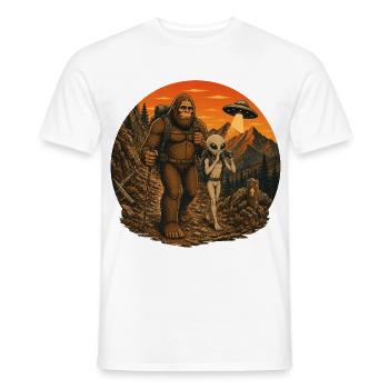 Bigfoot Alien Wandern - Männer T-Shirt - Weiß - Vorne - AI Model Male 178 dark (178cm)