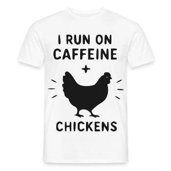 Kaffeehuhn Motiv: Koffein Power - Männer T-Shirt - Weiß - Vorne - AI Model Male 178 dark (178cm)