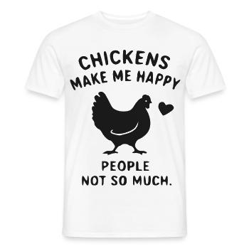 Hühnerglück Spruchdesign Shirt - Männer T-Shirt - Weiß - Vorne - AI Model Male 178 dark (178cm)