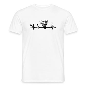 Badminton Herzschlag - Männer T-Shirt - Weiß - Vorne - AI Model Male 178 dark (178cm)