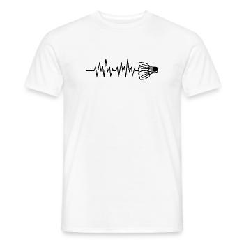 Badminton Herzschlag - Männer T-Shirt - Weiß - Vorne - AI Model Male 178 dark (178cm)