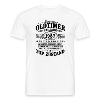Oldtimer Baujahr 1957 Jahrgang Geburtstag Geschenk - Männer T-Shirt - Weiß - Vorne - AI Model Male 178 dark (178cm)