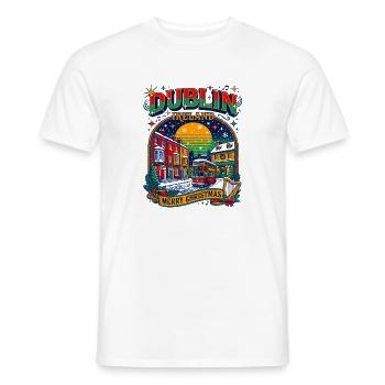 Festive Dublin Ireland Christmas Holiday Scene - Männer T-Shirt - Weiß - Vorne - AI Model Male 178 dark (178cm)