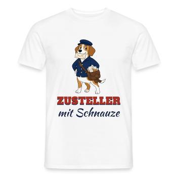 Zusteller mit Schnauze – Beagle Postbote - Männer T-Shirt - Weiß - Vorne - AI Model Male 178 dark (178cm)