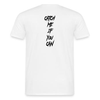 Catch me if you can - Hoodie -Schwarzer Test - Männer T-Shirt - Weiß - Hinten - AI Model Male 178 dark (178cm)