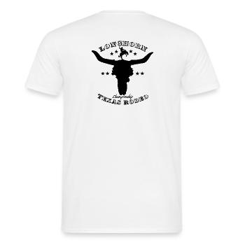 longhornrodeo - Männer T-Shirt - Weiß - Hinten - AI Model Male 178 dark (178cm)