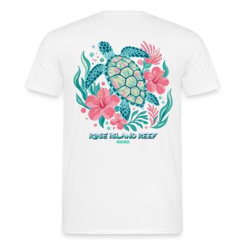 Pink Reef Islands-Schildkröte auf den Bahamas - Männer T-Shirt - Weiß - Hinten - AI Model Male 178 dark (178cm)