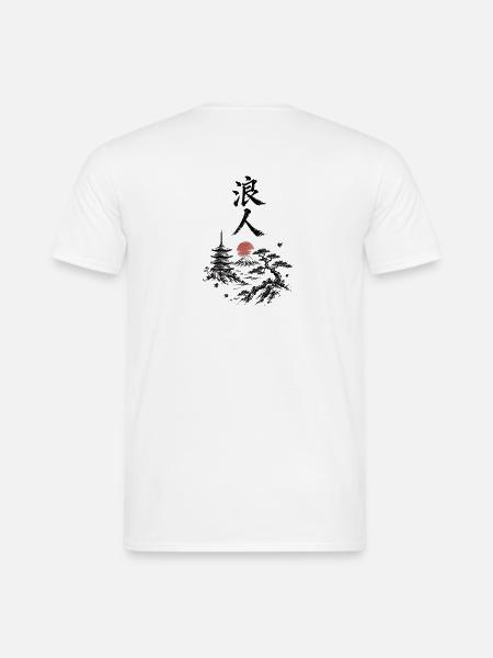 Zen Landschaft Rote Sonne - Männer T-Shirt - Weiß