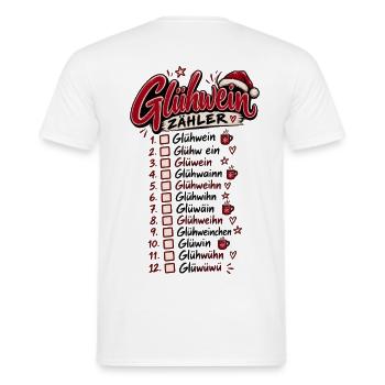 Glühwein Zähler – Lustiger Weihnachtsspruch - Männer T-Shirt - Weiß - Hinten - AI Model Male 178 dark (178cm)
