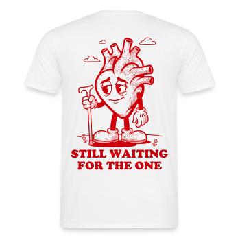 Das Herz wartet immer noch auf die Eine - Männer T-Shirt - Weiß - Hinten - AI Model Male 178 dark (178cm)