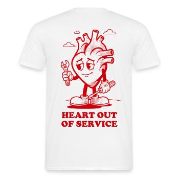 Herz außer Betrieb - Männer T-Shirt - Weiß - Hinten - AI Model Male 178 dark (178cm)
