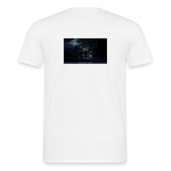Nachtspuk-Haus Schattenlicht - Männer T-Shirt - Weiß - Hinten - AI Model Male 178 dark (178cm)