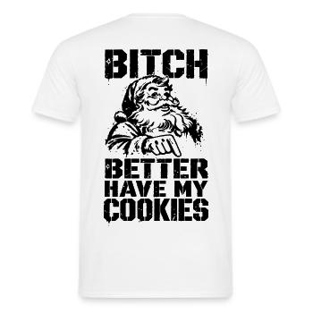 Lustiger Weihnachtsspruch mit Santa - Männer T-Shirt - Weiß - Hinten - AI Model Male 178 dark (178cm)