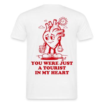 Du warst in meinem Herzen nur ein Tourist - Männer T-Shirt - Weiß - Hinten - AI Model Male 178 dark (178cm)