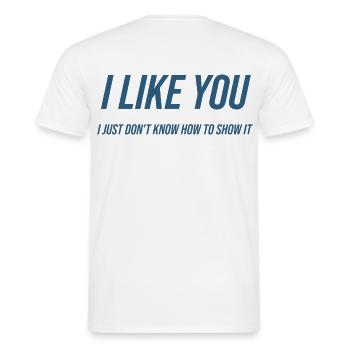 046 Ich mag dich - Männer T-Shirt - Weiß - Hinten - AI Model Male 178 dark (178cm)