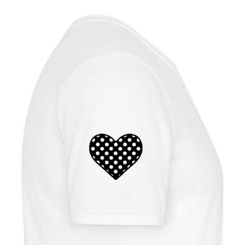 « Forêt-Noire » avec des cœurs noirs et blancs - T-shirt homme - blanc - Droite - AI Model Male 178 dark (178cm)