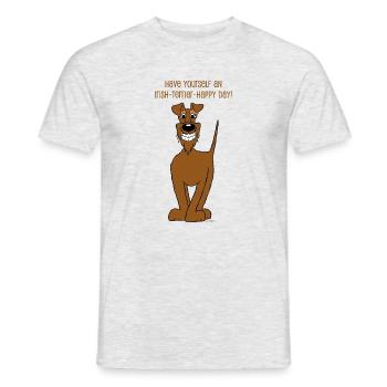 Irischer Terrier Smile - Männer T-Shirt - Grau meliert - Vorne - AI Model Male 178 dark (178cm)