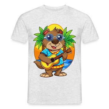 Lustige Biber Cartoon Sommer Strand Sonnenbrille - Männer T-Shirt - Grau meliert - Vorne - AI Model Male 178 dark (178cm)