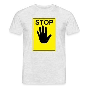 Stop Sign Logo - Men's T-Shirt - heather grey - Front - AI Model Male 178 dark (178cm)