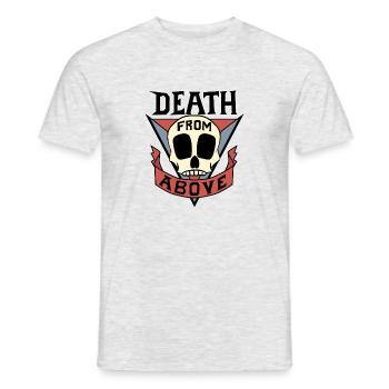 Death from above ! - Pour fond clair ! - T-shirt homme - gris chiné - Devant - AI Model Male 178 dark (178cm)