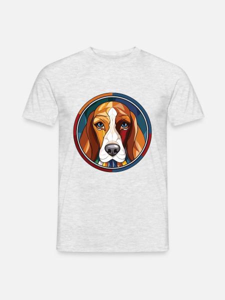 Grand Anglo Français Tricolore Hund Aquarell - Männer T-Shirt - Grau meliert