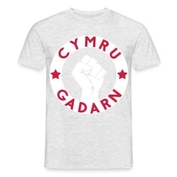 Cymru Gadarn - Männer T-Shirt - Grau meliert - Vorne - AI Model Male 178 dark (178cm)