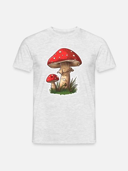 Fliegenpilz - Männer T-Shirt - Grau meliert