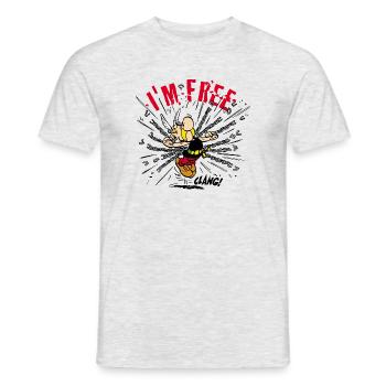 Asterix & Obelix - Asterix 'I'm Free' - Men's T-Shirt - heather grey - Front - AI Model Male 178 dark (178cm)