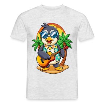Lustige Pinguin Sommer Strand Sonnenbrille Hawaiianisch - Männer T-Shirt - Grau meliert - Vorne - AI Model Male 178 dark (178cm)