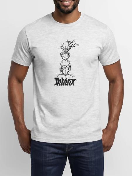 Asterix & Obelix - Asterix Modell - Männer T-Shirt - Grau meliert - Vorne - AI Model Male 178 dark (178cm)