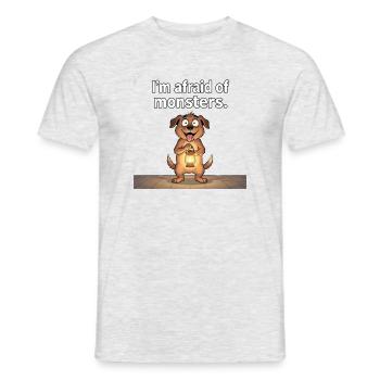 Tapferer Hund gegen Monster - Männer T-Shirt - Grau meliert - Vorne - AI Model Male 178 dark (178cm)