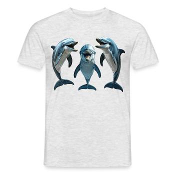 Delfine - Männer T-Shirt - Grau meliert - Vorne - AI Model Male 178 dark (178cm)