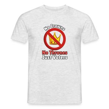 No Crowns, No Thrones - Männer T-Shirt - Grau meliert - Vorne - AI Model Male 178 dark (178cm)