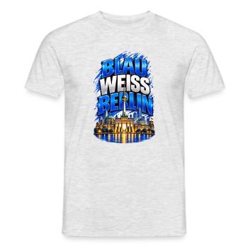 Blau Weiss Berlin - Männer T-Shirt - Grau meliert - Vorne - AI Model Male 178 dark (178cm)