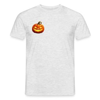 Wenuma Leuchtender Halloween Kürbis - Männer T-Shirt - Grau meliert - Vorne - AI Model Male 178 dark (178cm)