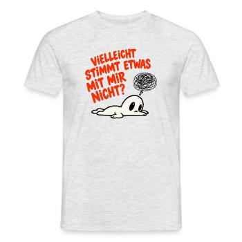 Vielleicht stimmt etwas mit mir nicht? - Männer T-Shirt - Grau meliert - Vorne - AI Model Male 178 dark (178cm)