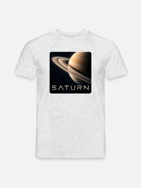 Saturn 30cm - Männer T-Shirt - Grau meliert