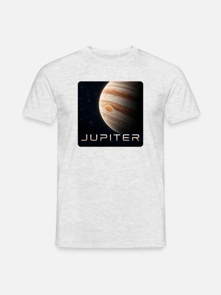 Jupiter-30cm - Männer T-Shirt - Grau meliert