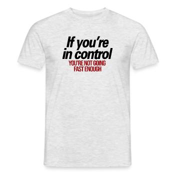 Fahr schneller! – RC Speed & Rennhumor - Männer T-Shirt - Grau meliert - Vorne - AI Model Male 178 dark (178cm)