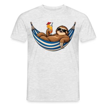 Hängematten-Feiertagsfaultier - Männer T-Shirt - Grau meliert - Vorne - AI Model Male 178 dark (178cm)