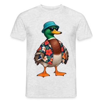 Hawaiianische Ferienente - Männer T-Shirt - Grau meliert - Vorne - AI Model Male 178 dark (178cm)