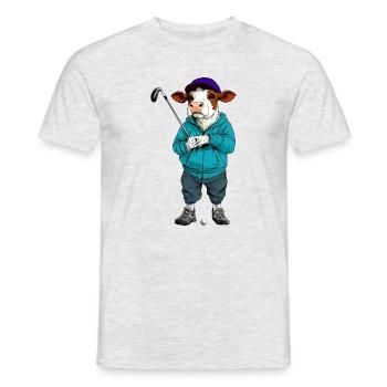 Kühe Golf - Männer T-Shirt - Grau meliert - Vorne - AI Model Male 178 dark (178cm)