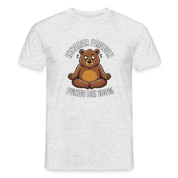 Lustiger Yoga Bär - Männer T-Shirt - Grau meliert - Vorne - AI Model Male 178 dark (178cm)