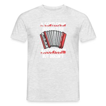  Ein Gentleman Weiß Akkordeon Zu Spielen Aber Tut - Männer T-Shirt - Grau meliert - Vorne - AI Model Male 178 dark (178cm)